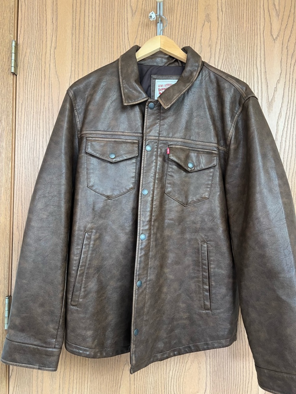 Levi's Dark Brown Leather Shirt Jacket